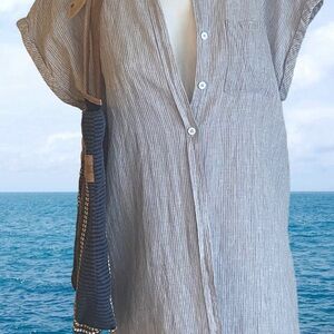 Naïf Montreal Linen Button Shirt Tunic Oversized M